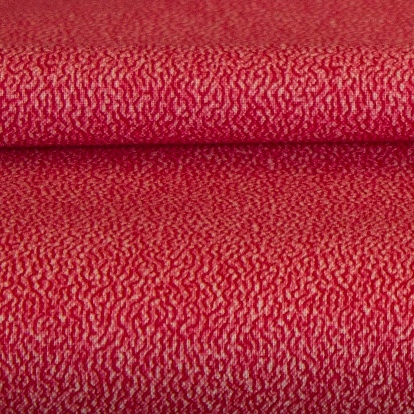 Katoen rood met abstract motief